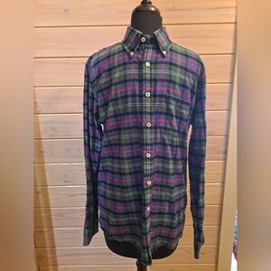 Brooks Brother's Men's Flannel Long Sleeve Shirt, Milano Fit, Size Medium